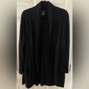 Buttonless cardigan. Black XXL.